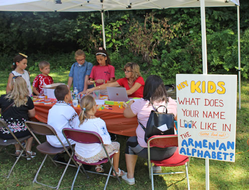 Kids table in Armenian Cultural Garden on 2019 One World Day